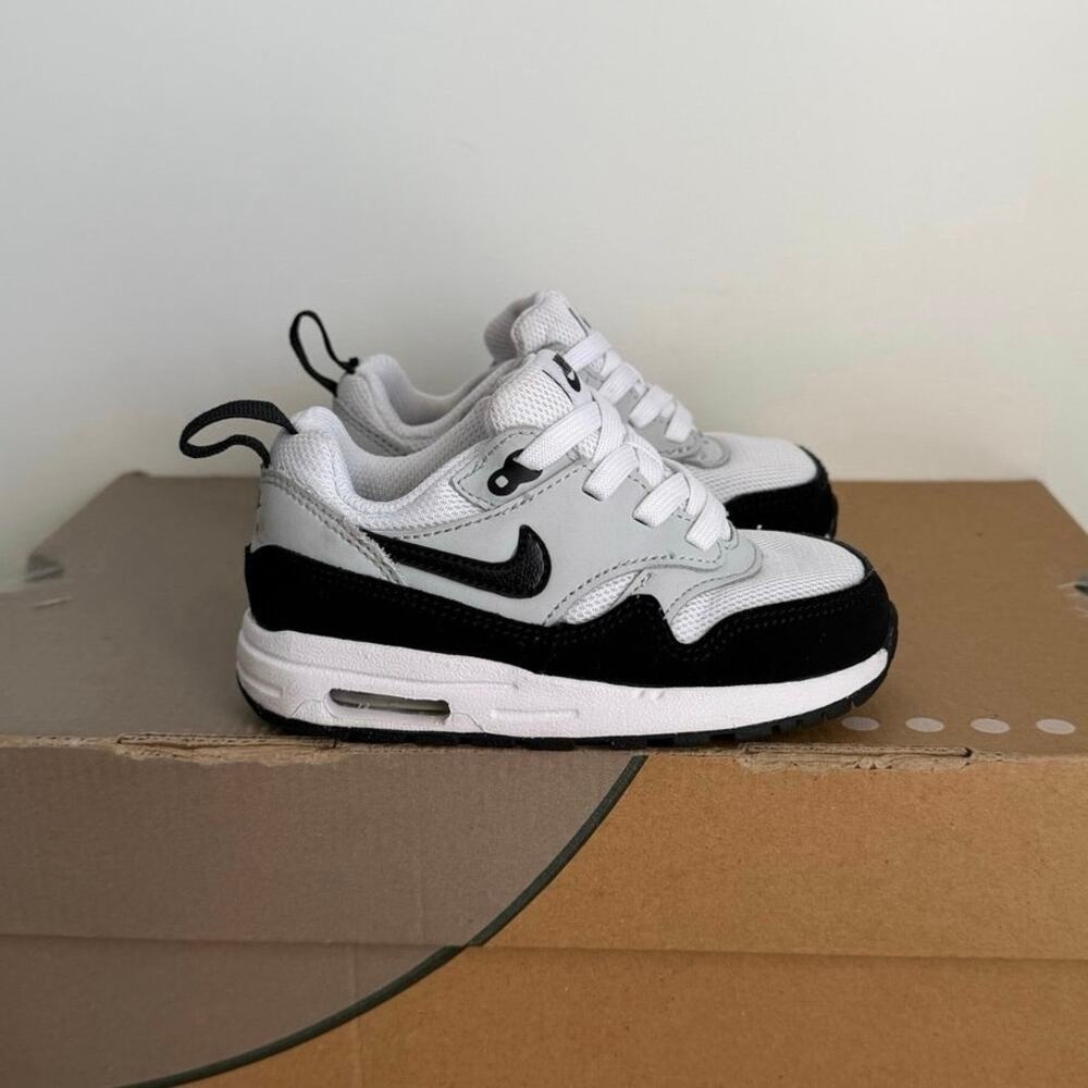Nike Airmax 1 Easyon White/Black Toddler Sneakers- SZ 7 C - Picture 4 of 11